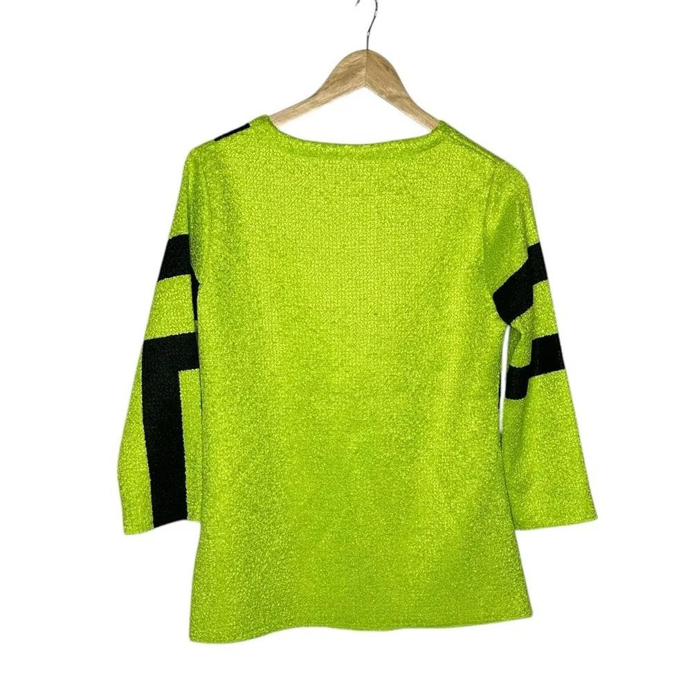 Vintage 80’s Saint Gil Neon Geometric Textured Lightweight Top/Jacket - Picture 4 of 12